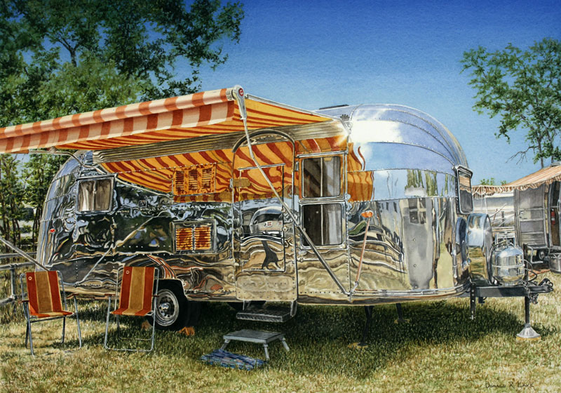 '57 Caravanner, transparent watercolor, 20 ½” x 28”, 2013